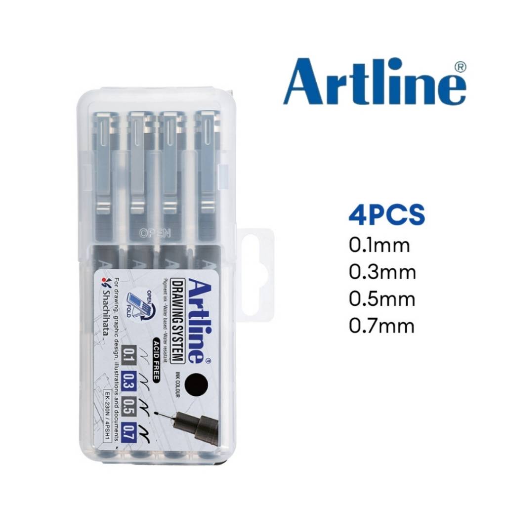 Artline DRAWING SYSTEM Technical Drawing Pen Set Case (4 Pcs)